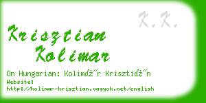 krisztian kolimar business card